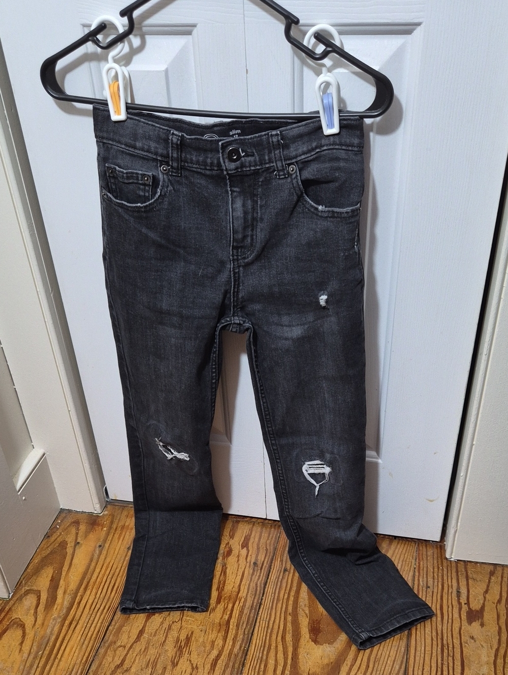 Girls Black Distressed Slim Jeans - Classic Fit